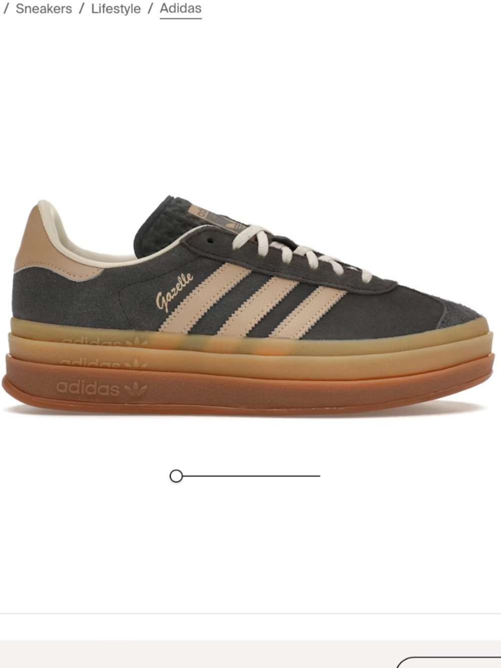 Adidas Gazelle Bold Women’s Size 6.5 in Grey/Magic Beige/Cream